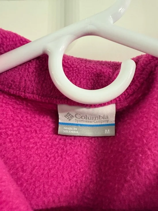 Columbia Pink Fleece Zip Jacket Women’s Medium - Picture 3 of 4